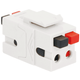 Dual Audio Speaker Connector with Patented Front and Rear Push Buttons in HD Style - White, Single IC107DSBWH Dual Audio Speaker Connector with Patented Front and Rear Push Buttons in HD Style - White, Single IC107DSBWH